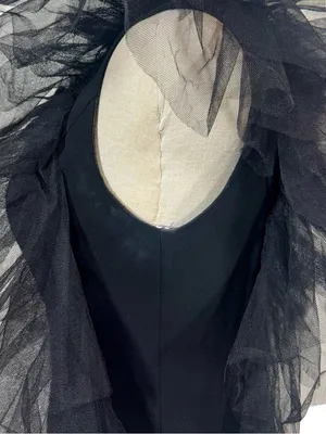 Jovani Sheath Dress with Layered Tulle Shoulders 43152 LBD thumbnail 9