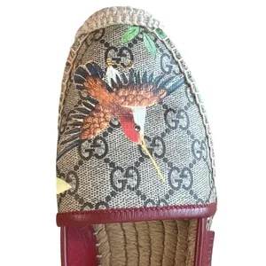 Gucci Tian GG Supreme Espadrille Flats Floral‎ Bird Print 37 thumbnail 14