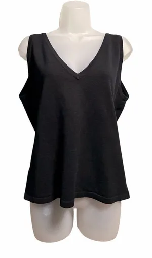 Lilly Pulitzer Black Silk Blend Tank XL thumbnail 1