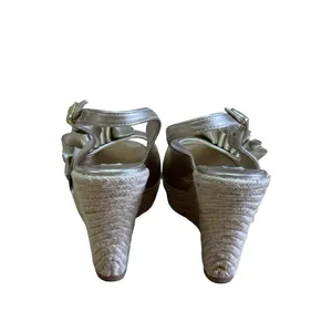Steve Madden Gold Metallic Wedge Sandals Women's 6.5 BNWOT Dress Summer Shoes thumbnail 6