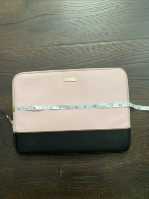 kate spade Two-Tone Pink and Black Laptop Sleeve with Gold Logo thumbnail 6