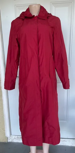 L.L. Bean Women's Vibrant Red Trench Coat thumbnail 1