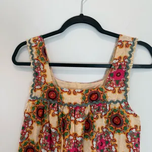 Anthropologie Let Me Be Abstract Ruffled Tank Top size 6 thumbnail 4
