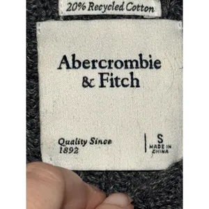 Abercrombie & Fitch Gray Open Knit Long Sleeve Pullover V-Neck Sweater Size S thumbnail 4