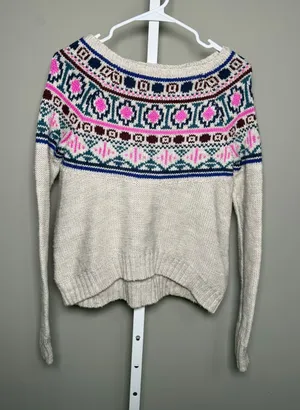 American Eagle Outfitters Fair‎ Isle Knit Sweater S Cottagecore Cabincore Ski thumbnail 1