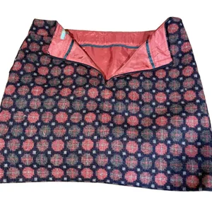 BODEN Wool Mini Skirt Size 12 Gray Pink Geo Preppy Schoolgirl Y2K Elle Woods thumbnail 2