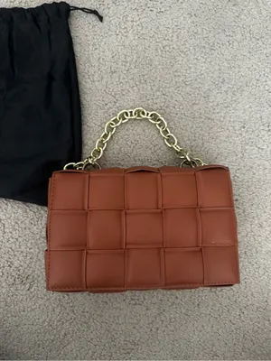 Woven padded bag with chain Orange thumbnail 2