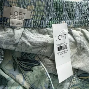 LOFT Gardenia Mini Skirt Sz M linen blend button Flowy Boho Preppy thumbnail 4