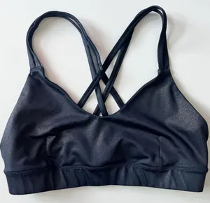 Joy Lab • Navy Shimmer Strappy Sports Bra thumbnail 1