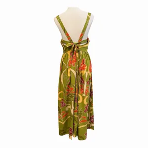 ZARA Size-M Womens‎ Midi Dress Tropical Green Bohemian thumbnail 4