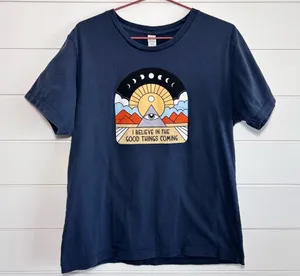 Alternative All‎ Seeing Eye Youth T-Shirt Navy Graphic T-Shirt with Positive Message Size M thumbnail 1