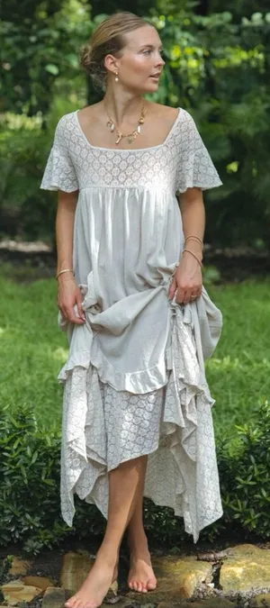 Free People Ethereal Bohemian Bring The Romance Midi Maxi Dress Neutral Small thumbnail 1