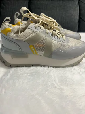 Fila Lightweight Mesh Sneakers in Cream with Yellow Accents thumbnail 4