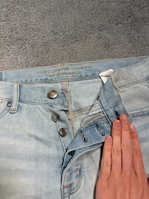 American Eagle vintage hi-rise festival Light Blue Distressed Denim Shorts 8 thumbnail 5