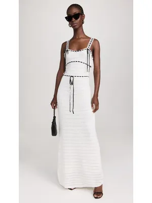 For Love & Lemons Mayfair Maxi Dress in White XSmall Womens Knit thumbnail 16