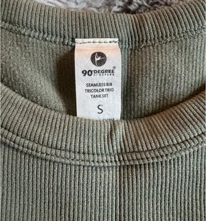 90 Degrees by Reflex Seamless Rib Tank - Sage Green S thumbnail 3
