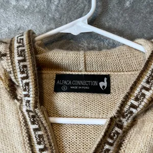 Alpaca Connection Little‎ Llamas Hooded Alpaca Wool Knitted Jacket Sz S Brown thumbnail 6