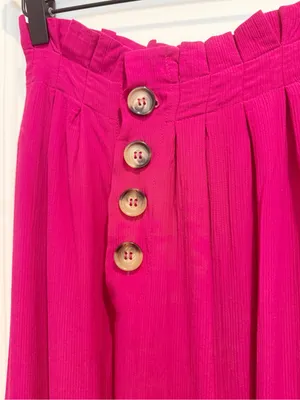 HOUSE OF HARLOW 1960 x REVOLVE Danira Pant in Fuchsia Pink Button Front Wide Leg thumbnail 6