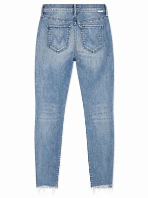 MOTHER The Looker Ankle Fray Skinny Jeans Blue Waist 24 thumbnail 2