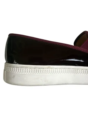 EUC Badgley Mischka Leather Barre Rhinestone Embellished Slip-On Flats Size 8 thumbnail 4