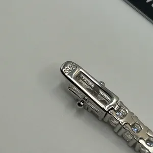 Diamond Supply Co. Moissanite Tennis Bracelet 3mm 8 Inch 925 Silver VVS1 D Passes Test New GRA Cert thumbnail 5