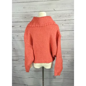 Anthropologie Pilcro Zamora Cowl Neck Alpaca Wool Sweater Coral XS Oversized thumbnail 4