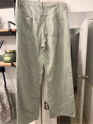 Altar'd State Wide Leg Pants in Sage Green thumbnail 4
