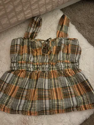 Plaid Babydoll Top Multiple Size M thumbnail 1