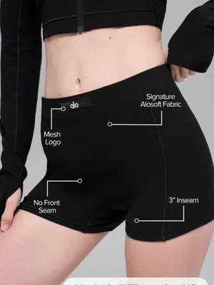 Alo Yoga NWT Alosoft Sincere Micro Shorts Black Size L thumbnail 3