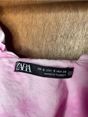Zara Womens Pink Tie Dye Babydoll Tank Top Small Ruffle Strap Cotton Coquette thumbnail 6