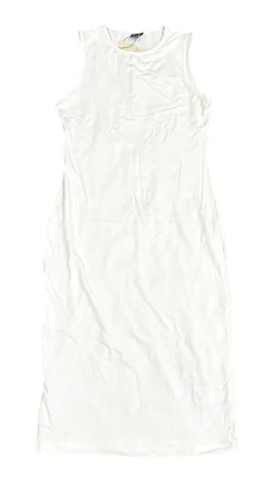 Women's High Neck Bodycon Midi Dress in Off-White, Size M​​ thumbnail 1