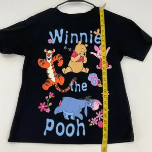Disney‎ Winnie the Pooh Tigger Piglet Eeyore Black Graphic T-Shirt Medium Hybrid thumbnail 5
