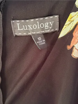 Luxology Floral Black flowy Maxi dress 10 Travel fall Wedding thumbnail 5
