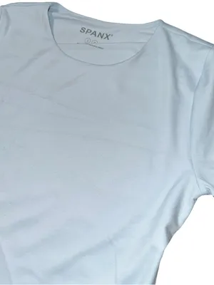 SPANX NWT Size S Light Sky Blue Smoothing Jersey Short Sleeve Crewneck T-Shirt thumbnail 6