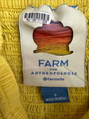 Farm Rio x Anthropologie Yellow Cotton Keyhole Midi Dress Size Small $198 thumbnail 12