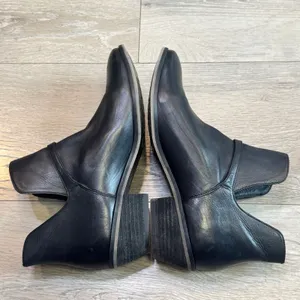 Sam Edelman Black‎ Leather Cut-Out Ankle Boots Pointed Toe Block Heel Size 9 thumbnail 7