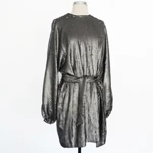 Anine Bing. Angie Sequin‎ Belted Mini Dress In Sequins. thumbnail 9