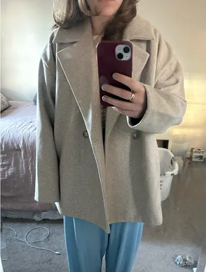Zara beige wool coat thumbnail 2
