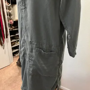 GAP Sage Green Linen Blend Utility Pockets Slip on Summer Dress Small thumbnail 6