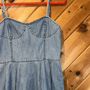 Frenchi denim fit & flare spaghetti strap dress thumbnail 3