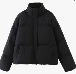 Cropped Puffer Jacket Black Size L thumbnail 1