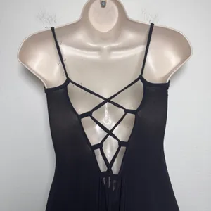 VTG Y2K Truelight Women Fairy Grunge Dress M Black Asymmetrical Whimsigoth thumbnail 6