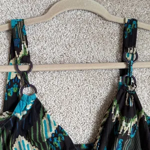 Alyn Paige Teal & Black Geo Print Maxi Dress. Size Large thumbnail 4