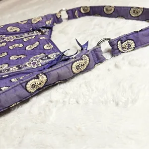 Vera Bradley Simply Violet Purple Paisley Quilted Shoulder Bag Retired Pattern thumbnail 13