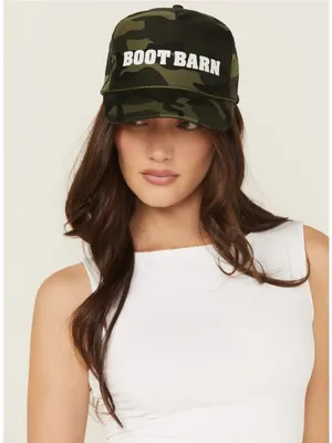 NEW BOOT BARN CAMO PRINT LOGO BALL CAP Green thumbnail 1