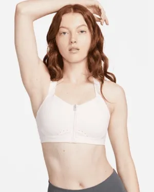 Nike Alpha padded dri fit high support sports bra light pink thumbnail 1