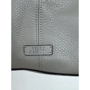 Vince Camuto Grey‎ Pebbled Leather Crossbody Bag Ring Detail Adjustable Strap thumbnail 11