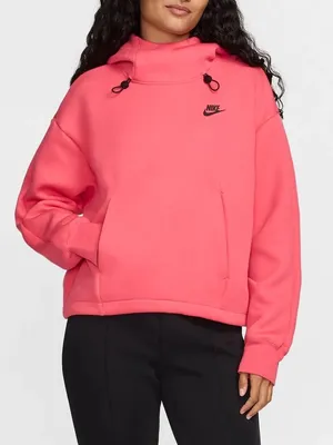 Nike Women's Sportswear Tech Fleece Oversized Hoodie Size Medium Bright Pink thumbnail 1