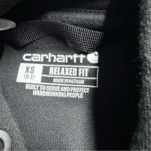 Carhartt Womens Relaxed Fit Midweight Logo Sleeve Graphic Hoodie Black - XS thumbnail 5