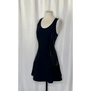 RAG & BONE Leather Montrose Fit‎ N' Flare Little Black Dress Panel Mini Size 6 thumbnail 6